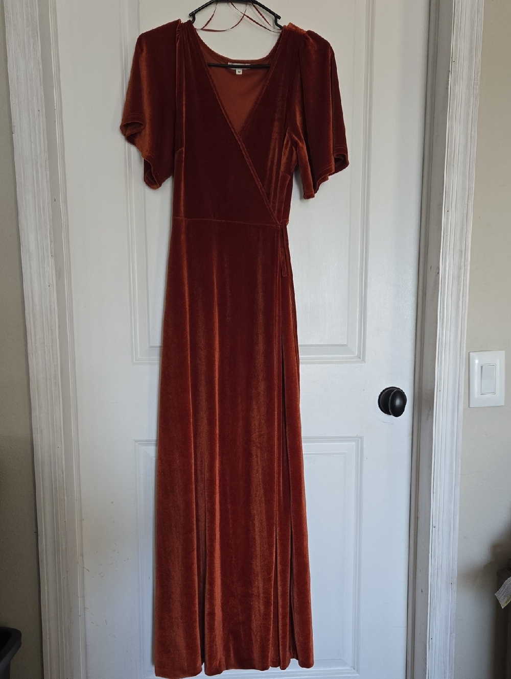 Baltic Born Rust Velvet Wrap Maxi Dress